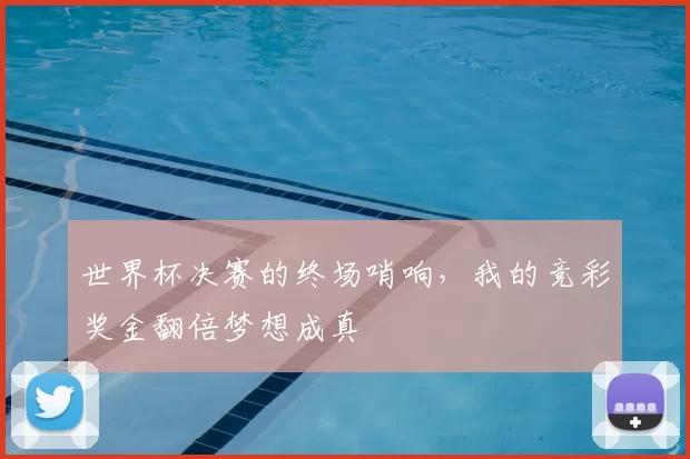 世界杯决赛的终场哨响,我的竞彩奖金翻倍梦想成真